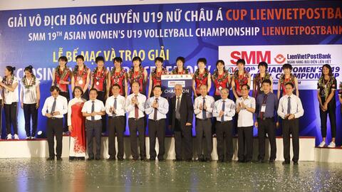 Kết thúc Giải bóng chuyền Vô địch U19 nữ châu Á – Cúp Lienvietpostbank 2018