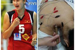 Chấn thương không ngăn Kim Huệ đến với giải Bóng chuyền nữ Quốc tế VTV Bình Điền.